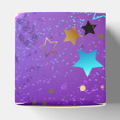 Lila Hintergrund mit Sternen Geschenkschachtel (Oben)