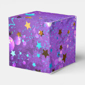 Lila Hintergrund mit Sternen Geschenkschachtel (Rückseite)
