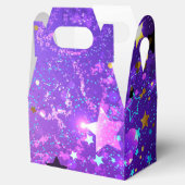Lila Hintergrund mit Sternen Geschenkschachtel (Geöffnet)