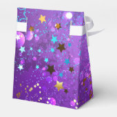 Lila Hintergrund mit Sternen Geschenkschachtel (Rückseite)