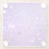 Lila Hintergrund mit Sternen Glasuntersetzer (Rückseite)