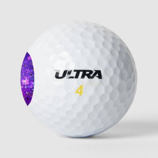 Lila Hintergrund mit Sternen Golfball (Logo)