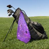 Lila Hintergrund mit Sternen Golfhandtuch (Gras)