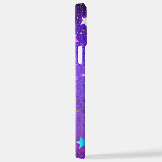 Lila Hintergrund mit Sternen iPhone Hülle (Rechte Seite)