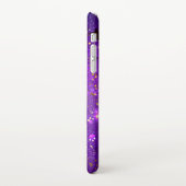 Lila Hintergrund mit Sternen iPhone Hülle (Linke Seite)