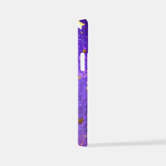 Lila Hintergrund mit Sternen iPhone Hülle (Rechte Seite)