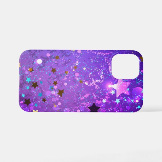 Lila Hintergrund mit Sternen iPhone Hülle (Rückseite (Horizontal))