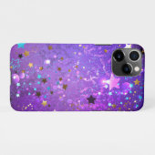 Lila Hintergrund mit Sternen iPhone Hülle (Rückseite (Horizontal))