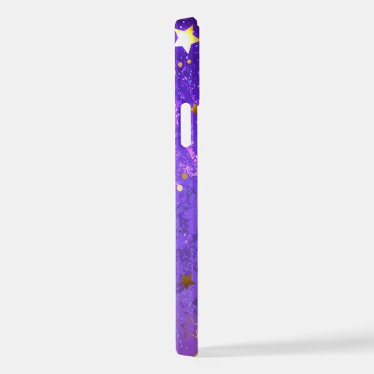 Lila Hintergrund mit Sternen iPhone Hülle (Rechte Seite)