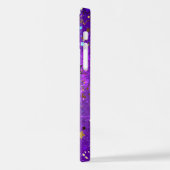 Lila Hintergrund mit Sternen iPhone Hülle (Linke Seite)