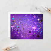 Lila Hintergrund mit Sternen Karte (Vorderseite/Rückseite Beispiel)