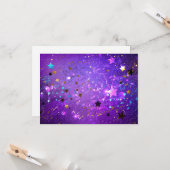 Lila Hintergrund mit Sternen Karte (Vorderseite/Rückseite Beispiel)