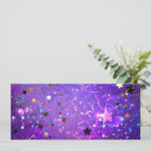 Lila Hintergrund mit Sternen Karte (Stehend Vorderseite)