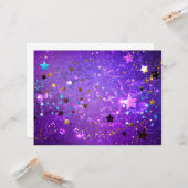 Lila Hintergrund mit Sternen Karte (Vorderseite/Rückseite Beispiel)