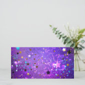 Lila Hintergrund mit Sternen Karte (Stehend Vorderseite)