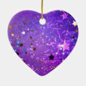 Lila Hintergrund mit Sternen Keramik Ornament (Hinten)