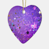 Lila Hintergrund mit Sternen Keramik Ornament (Links)