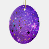 Lila Hintergrund mit Sternen Keramik Ornament (Rechts)