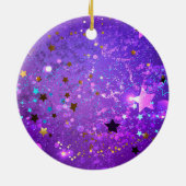 Lila Hintergrund mit Sternen Keramik Ornament (Hinten)