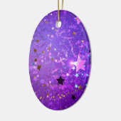 Lila Hintergrund mit Sternen Keramik Ornament (Links)