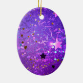Lila Hintergrund mit Sternen Keramik Ornament (Hinten)