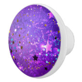 Lila Hintergrund mit Sternen Keramikknauf (Rechts)