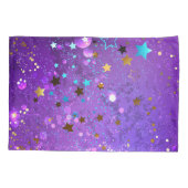 Lila Hintergrund mit Sternen Kissenbezug (Rückseite-Links)