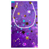 Lila Hintergrund mit Sternen Kleine Geschenktüte (Rückseite)