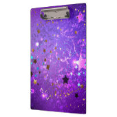 Lila Hintergrund mit Sternen Klemmbrett (Links)