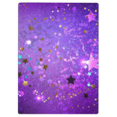 Lila Hintergrund mit Sternen Klemmbrett (Rückseite)