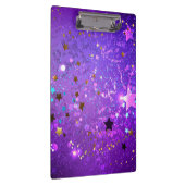 Lila Hintergrund mit Sternen Klemmbrett (Rechts)