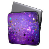 Lila Hintergrund mit Sternen Laptopschutzhülle (Vorderseite Links)