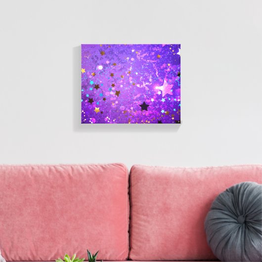 Lila Hintergrund mit Sternen Leinwanddruck (Insitu (Wohnzimmer))