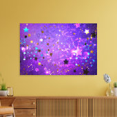 Lila Hintergrund mit Sternen Leinwanddruck (Insitu (Wohnzimmer))