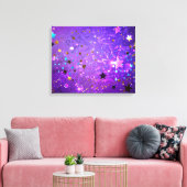 Lila Hintergrund mit Sternen Leinwanddruck (Insitu (Wohnzimmer))