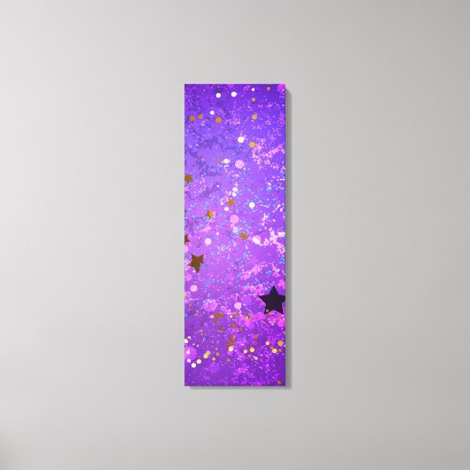 Lila Hintergrund mit Sternen Leinwanddruck (Vorderseite)