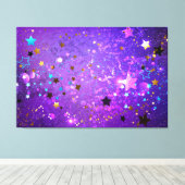 Lila Hintergrund mit Sternen Leinwanddruck (Insitu (Holzboden))