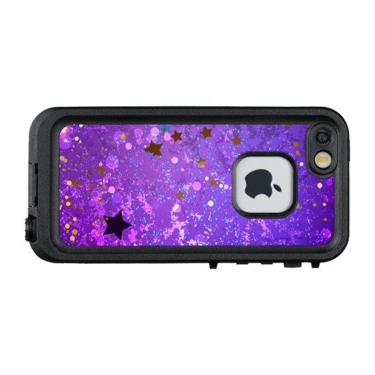 Lila Hintergrund mit Sternen LifeProof iPhone Hülle (Rückseite (Horizontal))