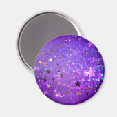 Lila Hintergrund mit Sternen Magnet (Vorderseite/Rückseite)