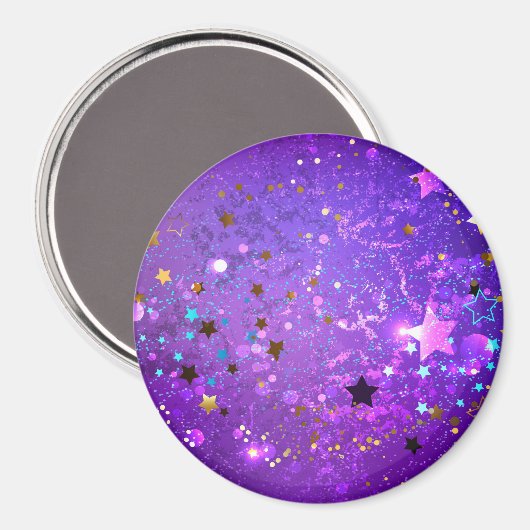 Lila Hintergrund mit Sternen Magnet (Vorderseite/Rückseite)