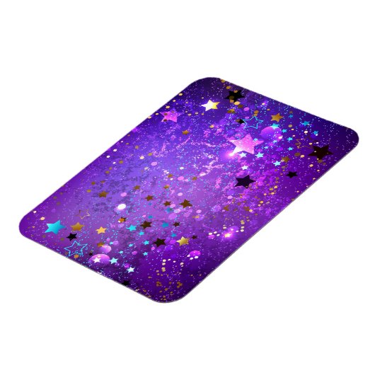 Lila Hintergrund mit Sternen Magnet (Linke Seite)