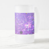 Lila Hintergrund mit Sternen Mattglas Bierglas (VorderseiteRechts)