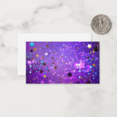 Lila Hintergrund mit Sternen Mitteilungskarte (Vorderseite/Rückseite Beispiel)