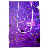 Lila Hintergrund mit Sternen Mittlere Geschenktüte (Rückseite)