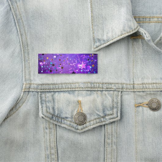 Lila Hintergrund mit Sternen Namensschild (Beispiel)