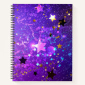 Lila Hintergrund mit Sternen Notizblock (Vorderseite)