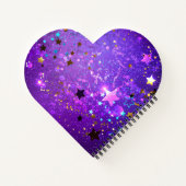 Lila Hintergrund mit Sternen Notizblock (Rückseite)