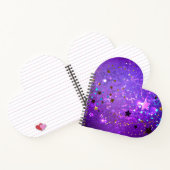 Lila Hintergrund mit Sternen Notizblock (Innenseite)