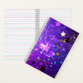 Lila Hintergrund mit Sternen Notizblock (Innen)