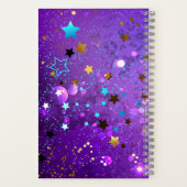 Lila Hintergrund mit Sternen Notizblock (Rückseite)